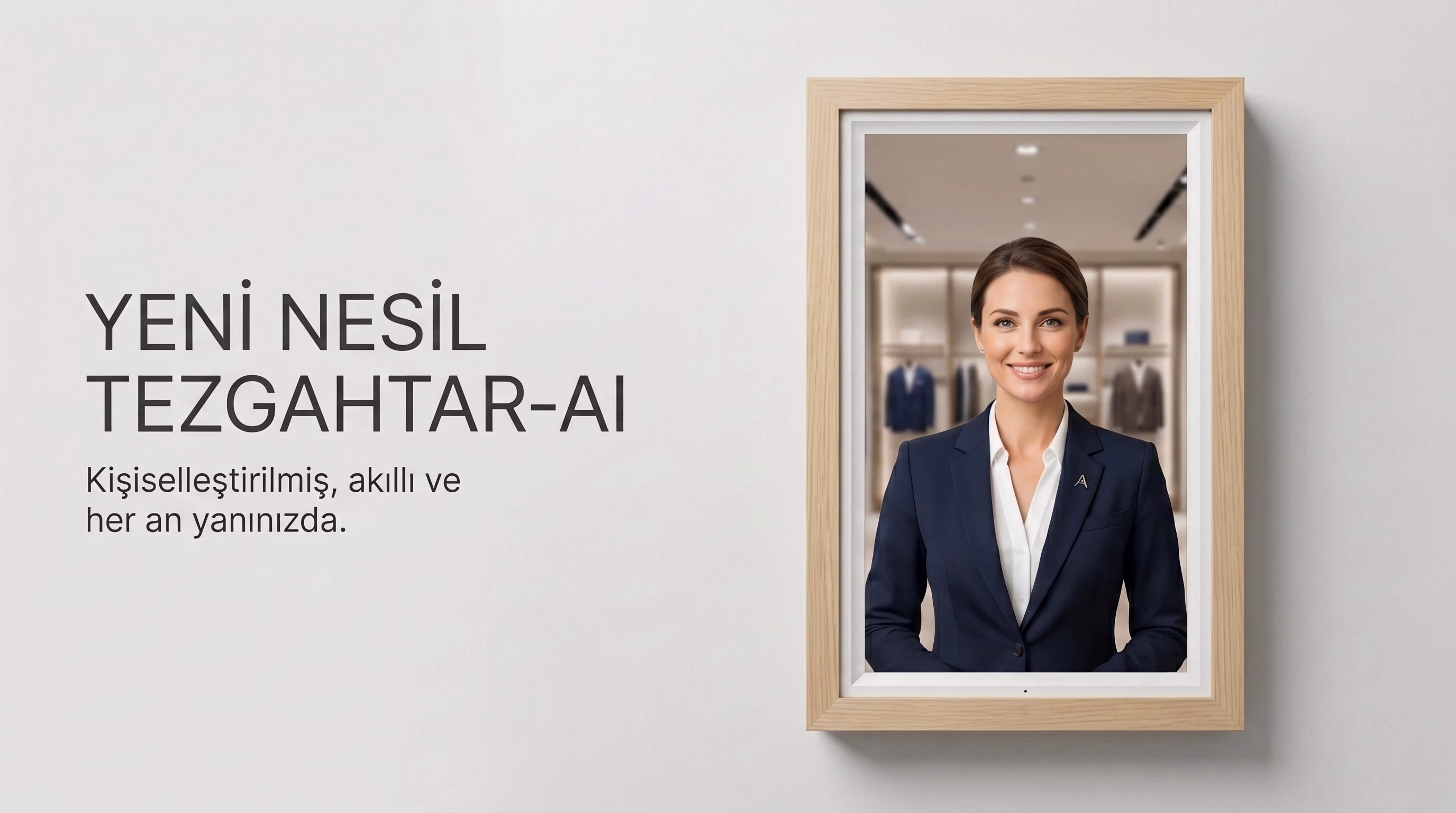 21 inç yatay ekranda AI Avatar Tezgahtar teknoloji akışı