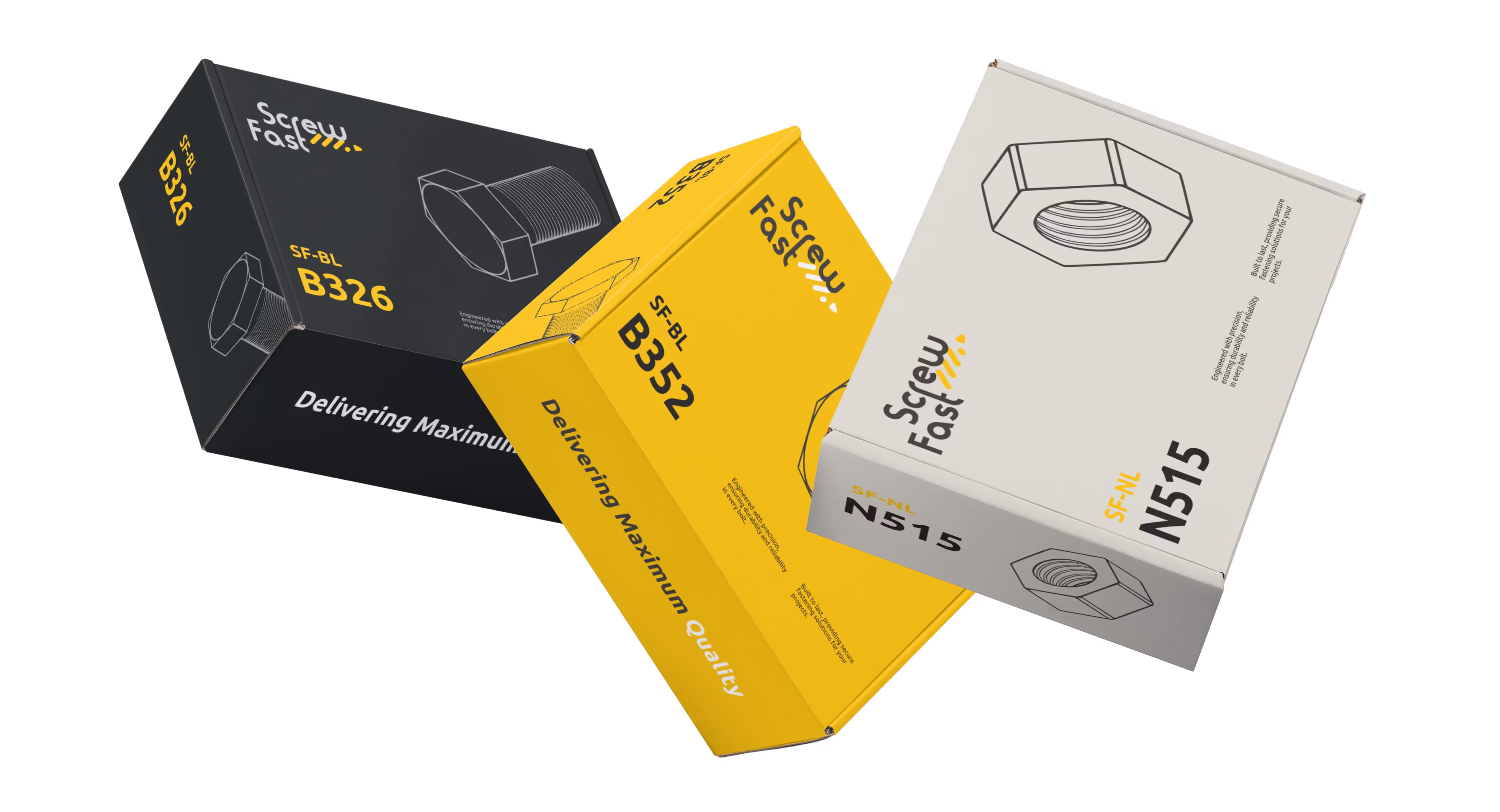ScrewFast products in floating boxes